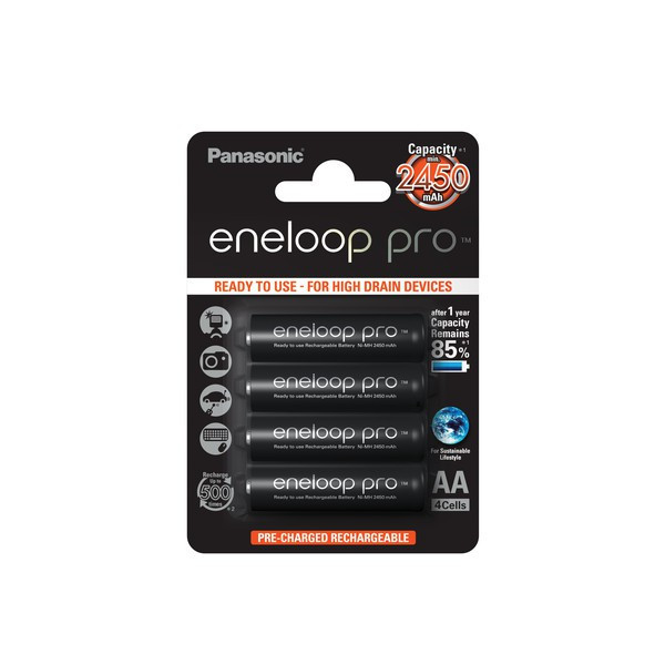 4x Panasonic eneloop Pro Akkus black f. Kodak Z915