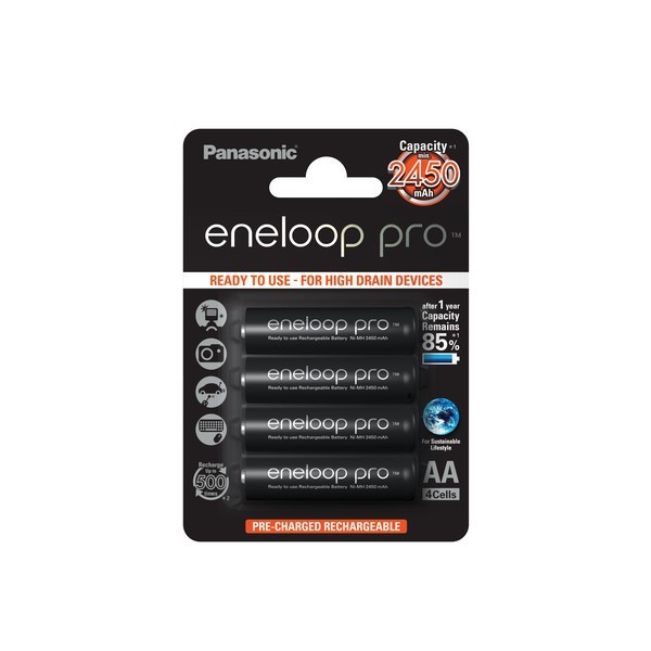 4x Panasonic eneloop Pro Akkus black f. Nikon Coolpix L620