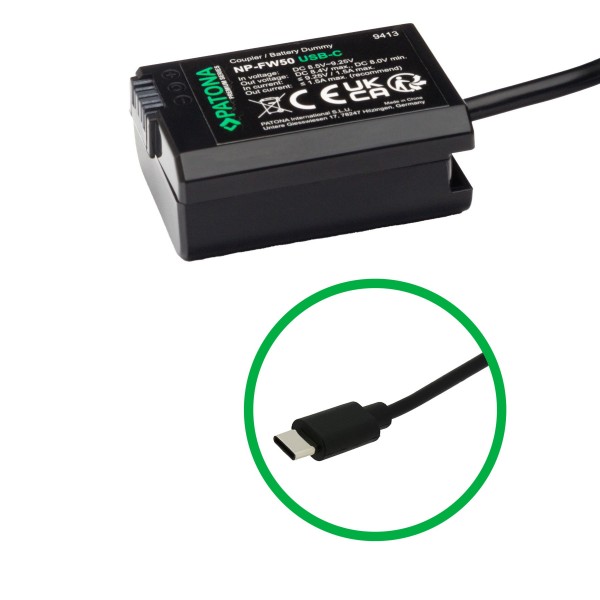 USB-C Akku-Adapter für Sony NEX-C3A