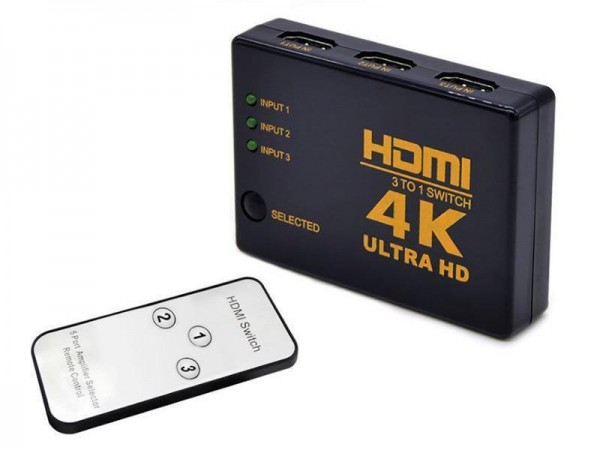 HDMI Umschalter 3 Eingänge mit Fernbedienung